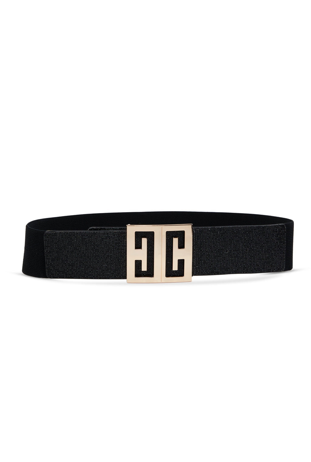 Plus Size Rhinestone Detail Geo Buckle Stretch Belt