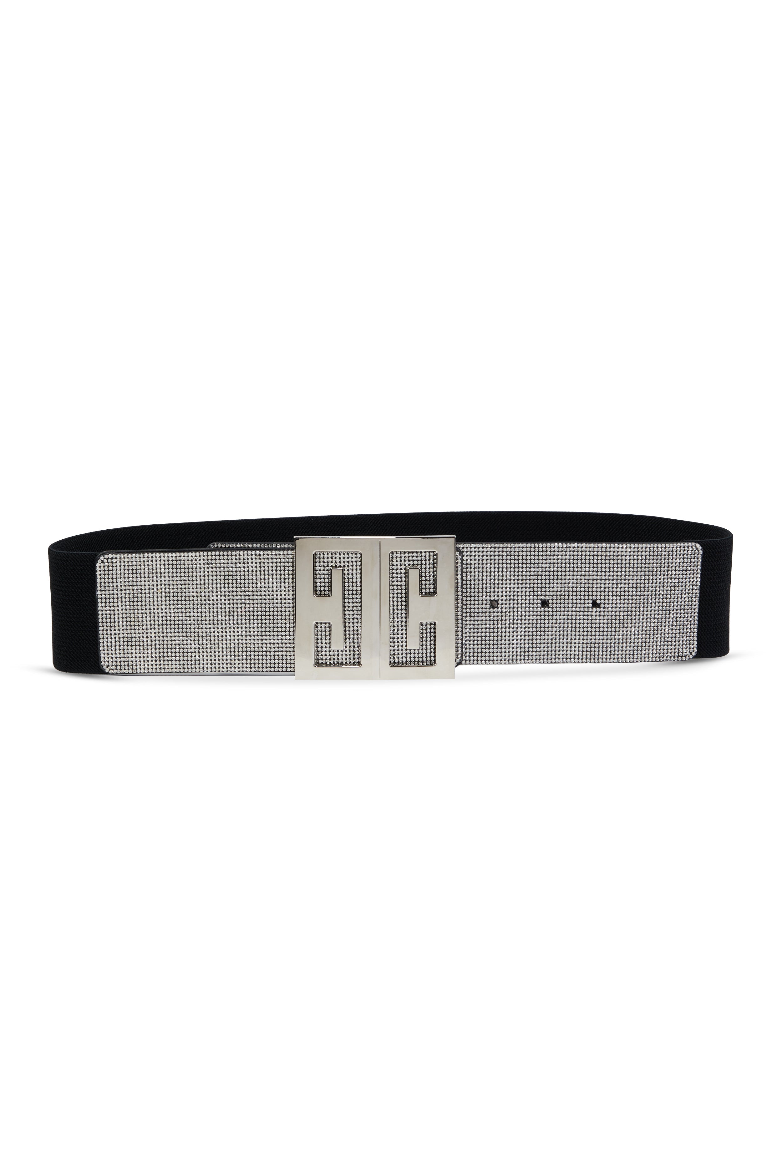 Plus Size Rhinestone Detail Geo Buckle Stretch Belt