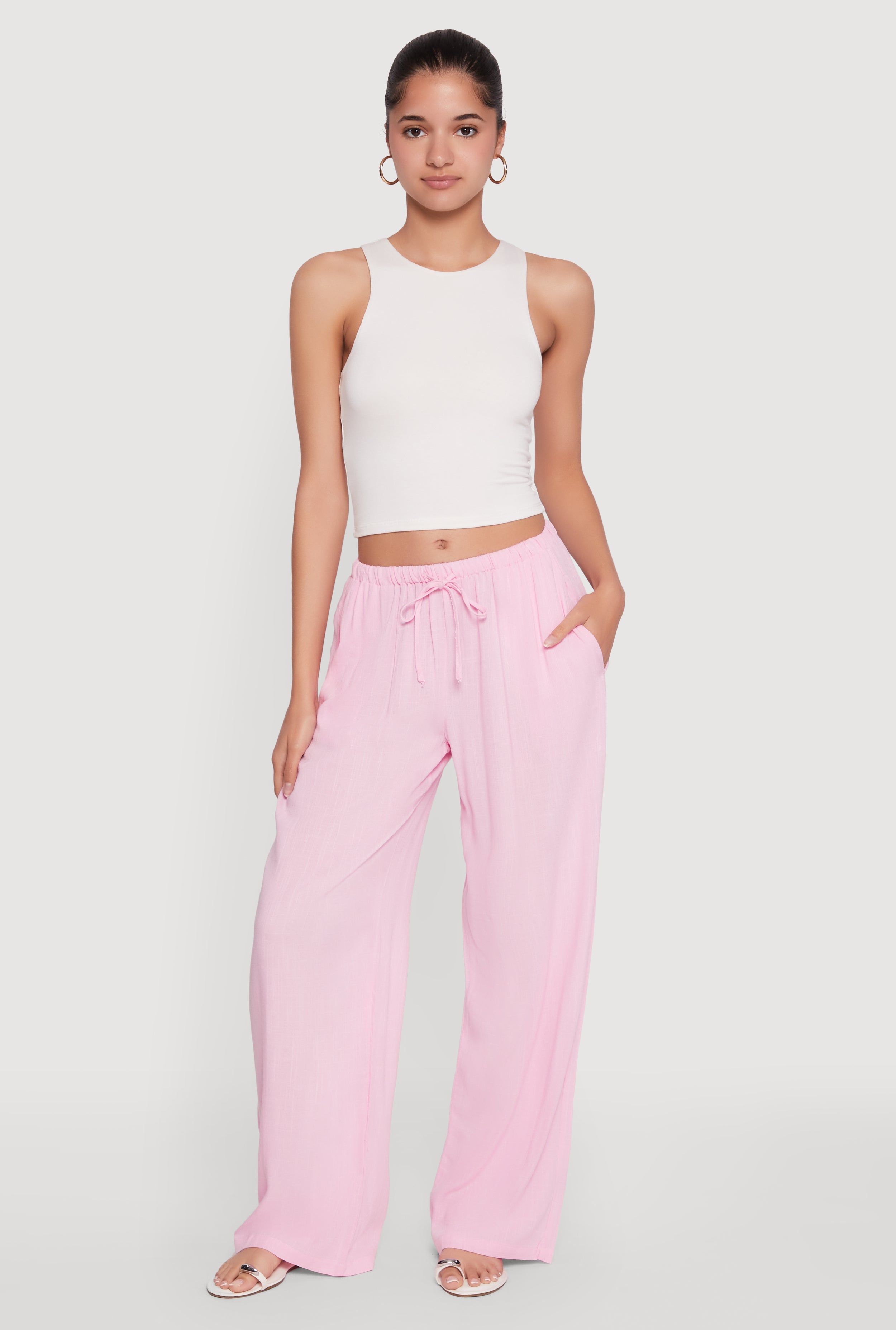 Drawstring Palazzo Pants