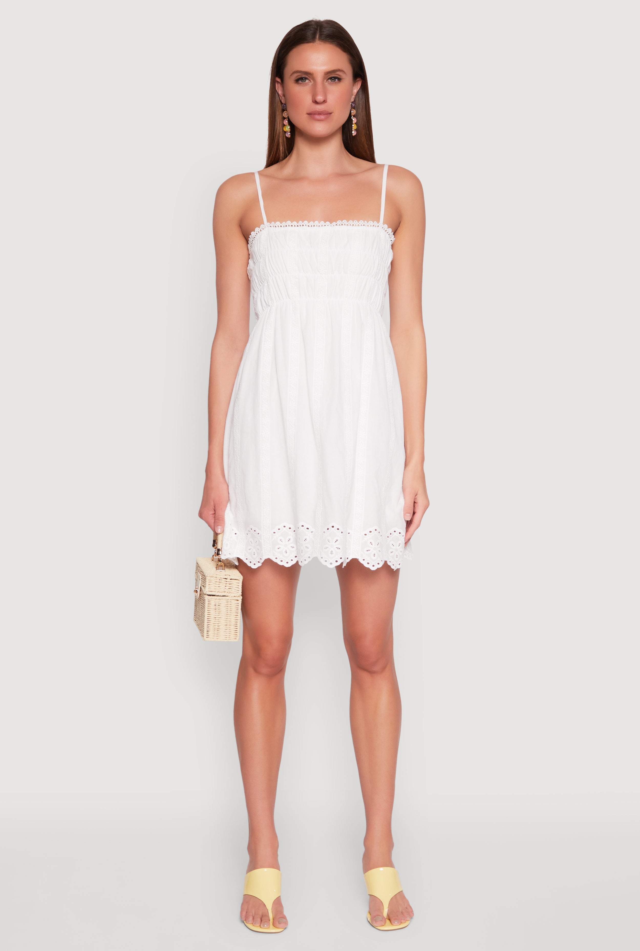 Haute Monde Floral Crochet Detail Mini Dress