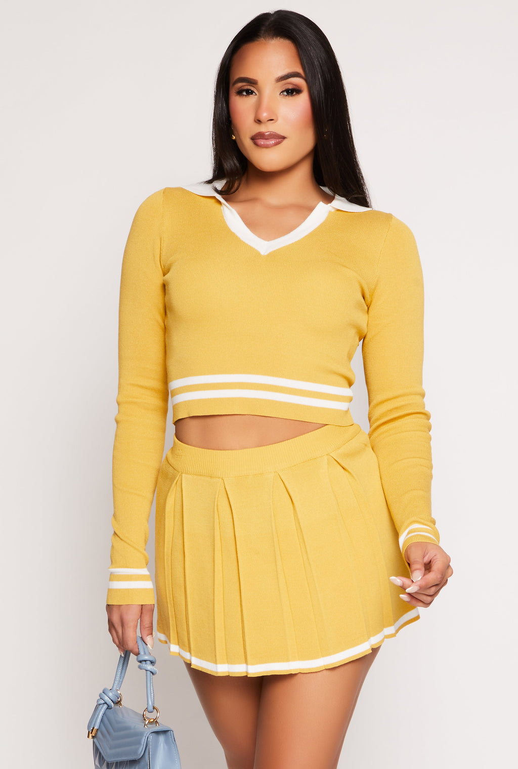 Daisy Varsity Stripe Detail Crop Top