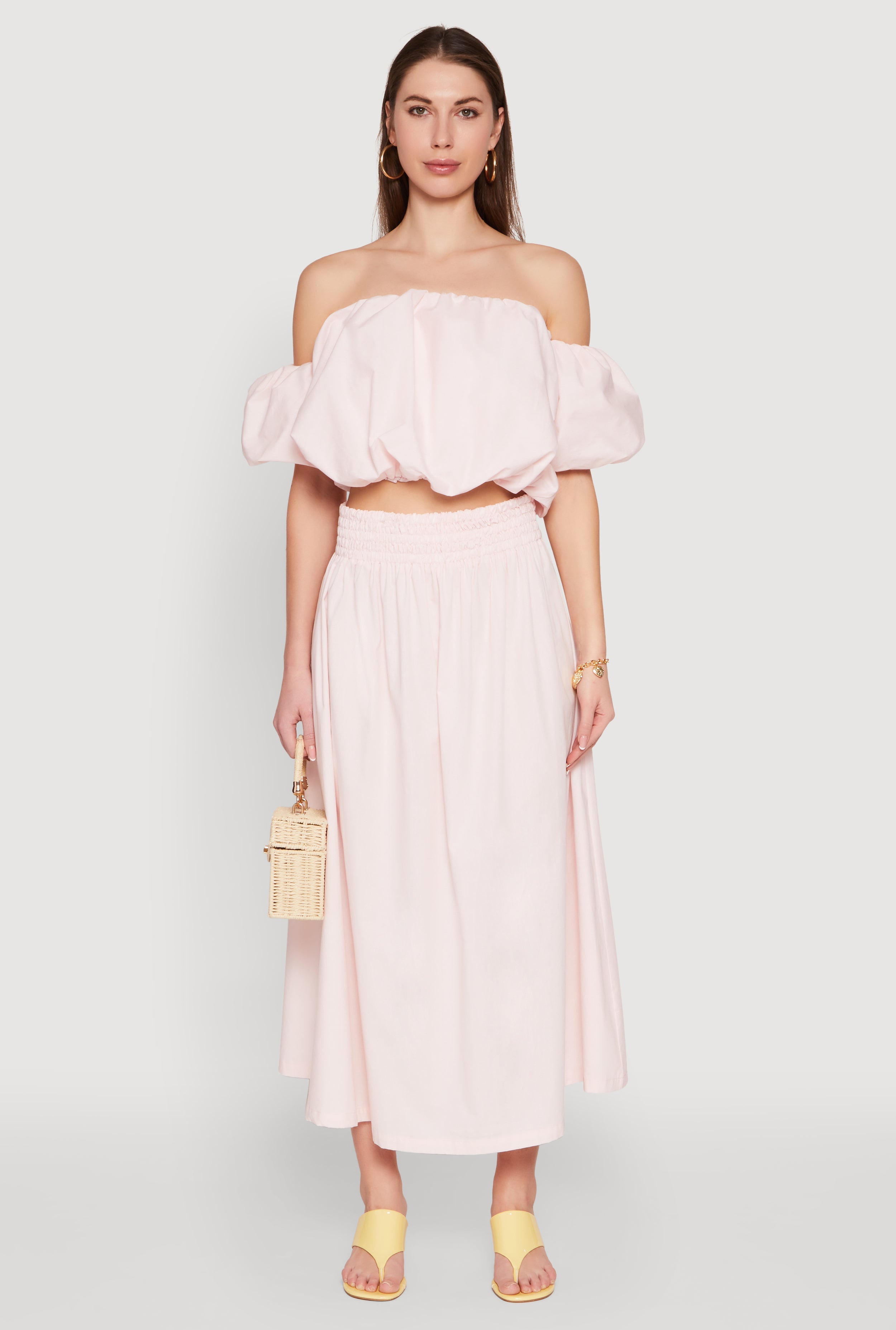 Haute Monde High Waist Midi Skirt