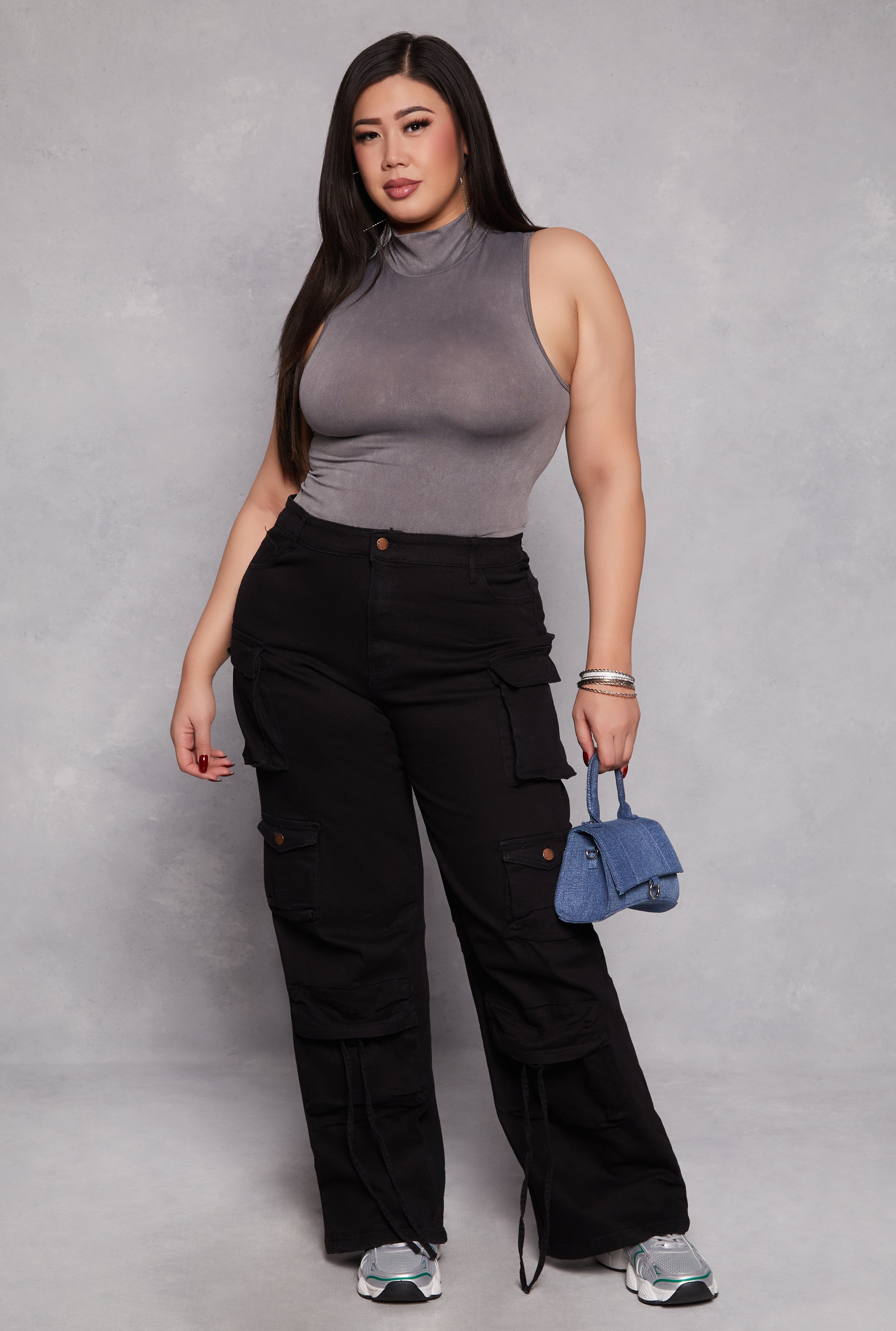 Plus Size Daisy Cargo Wide Leg Jeans
