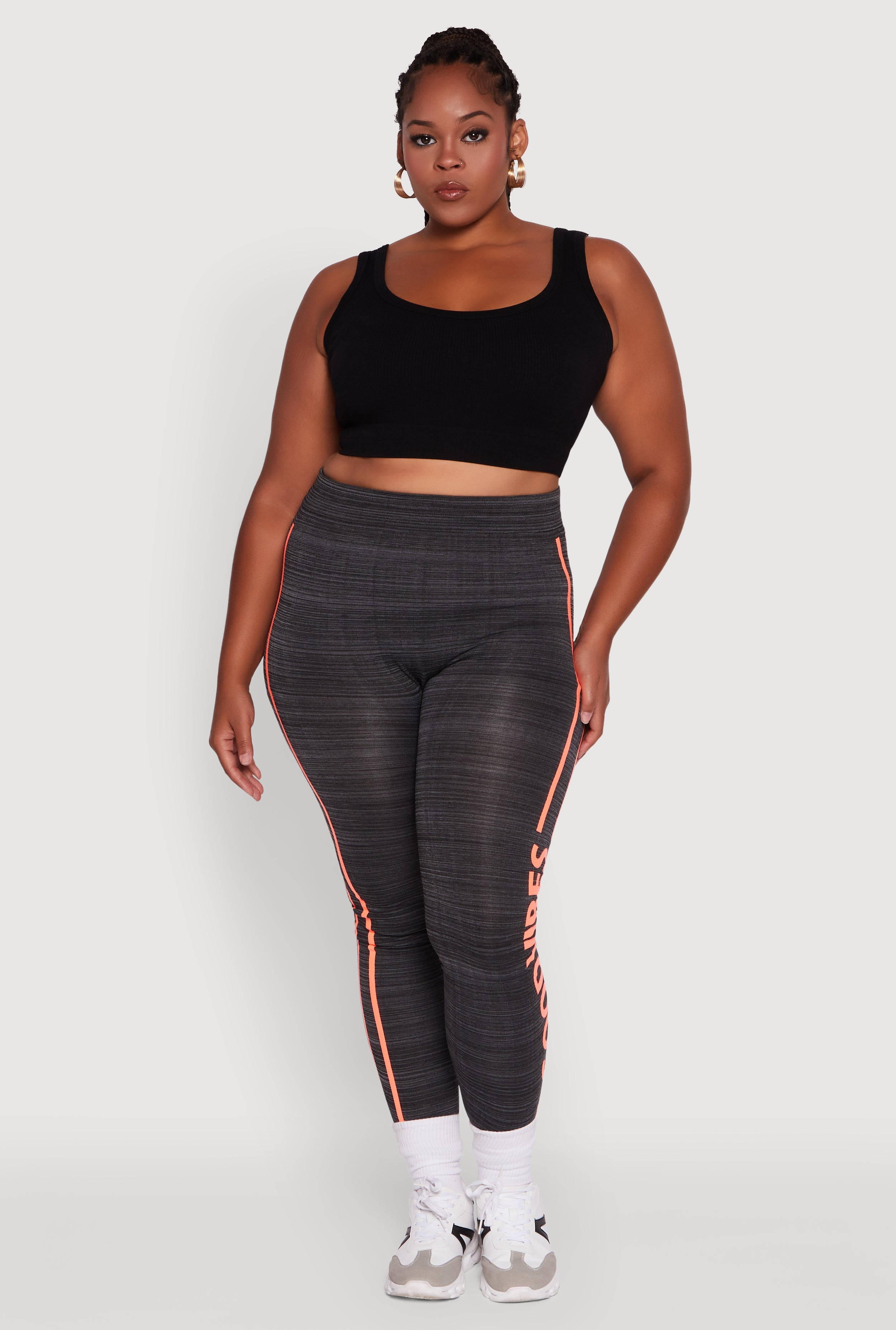 Plus Size High Waisted Good Vibes Leggings
